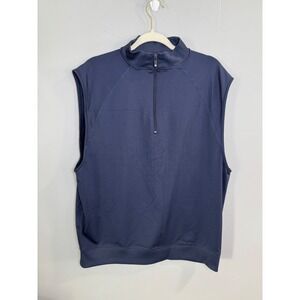 Footjoy Mens Golf Vest Sleeveless Quarter Zip Pullover Navy Blue Size Large FJ